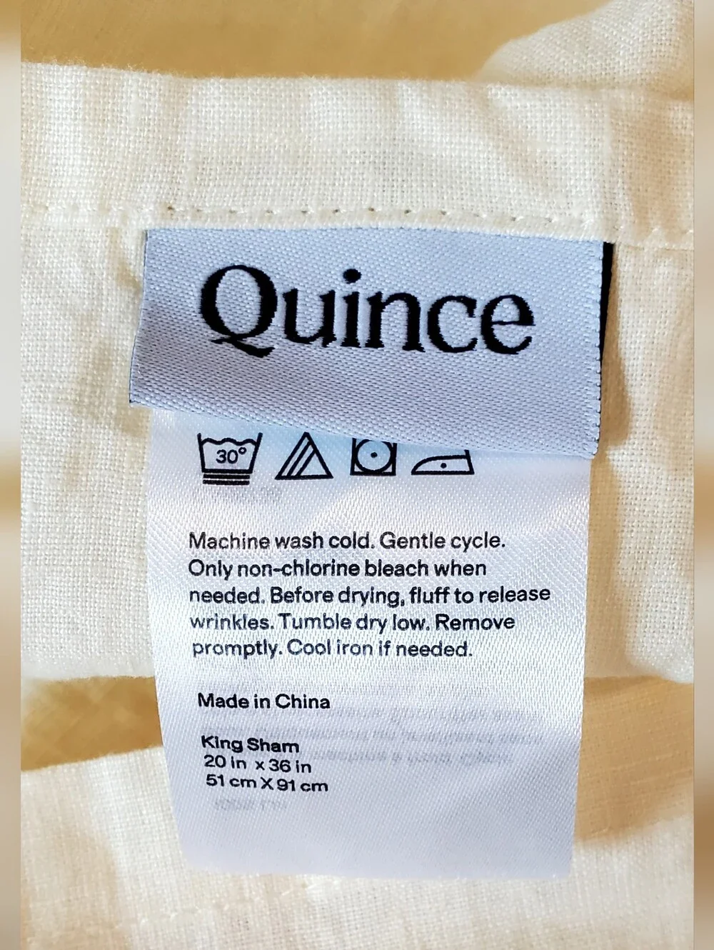 Quince 4 Linen King Pillow Shams, Sea Mist/Butter, NEW! - Picture 15 of 15